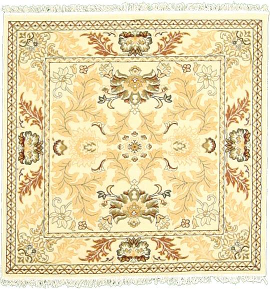 Ivory 5' x 5' Damask Square Rug Area Rugs eSaleRugs
