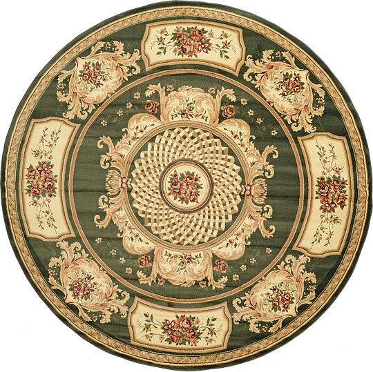 Green 9 10 X Classic Aubusson Round Rug Area Rugs Erugs Main Image Of Rug