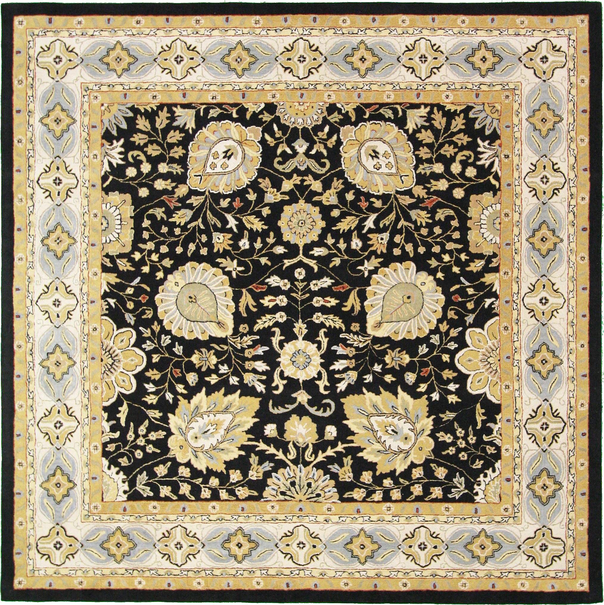 Black 12' 2 x 12' 2 Classic Agra Square Rug eSaleRugs