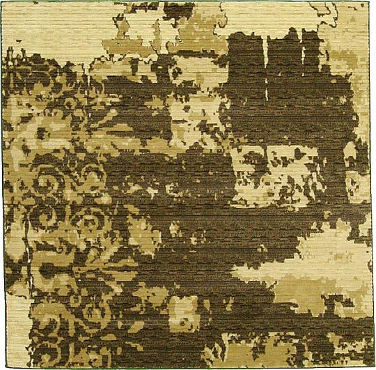 Brown 6' 7 x 6' 7 Cut & Loop Square Rug Area Rugs eSaleRugs