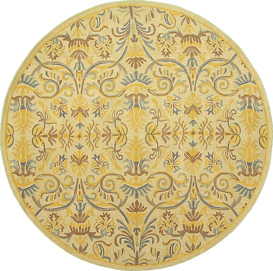 Cream 370cm x 370cm Classic Aubusson Round Rug Area Rugs AU Rugs