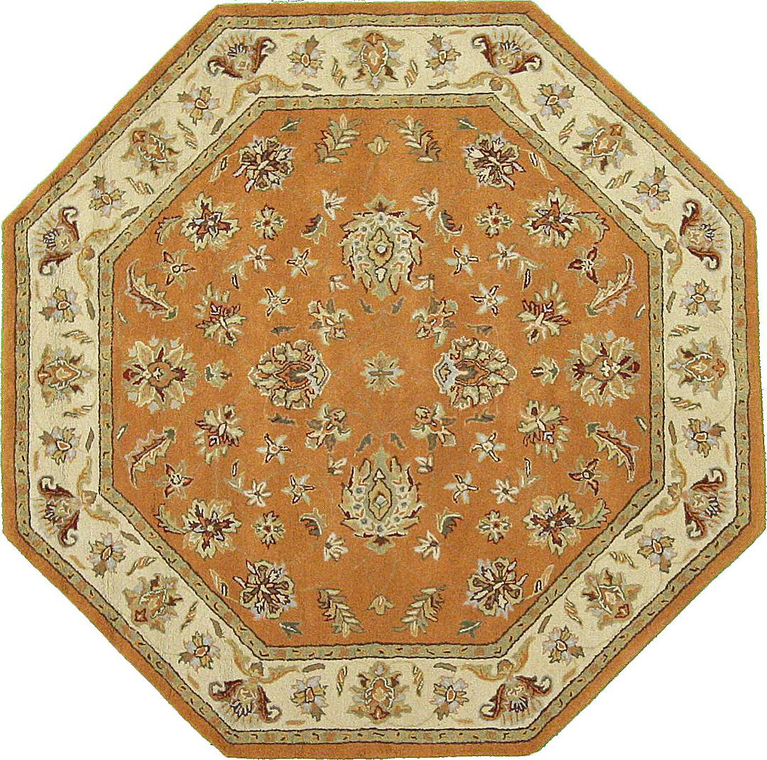 Orange 8' 2 x 8' 2 Classic Agra Octagon Rug Area Rugs eSaleRugs