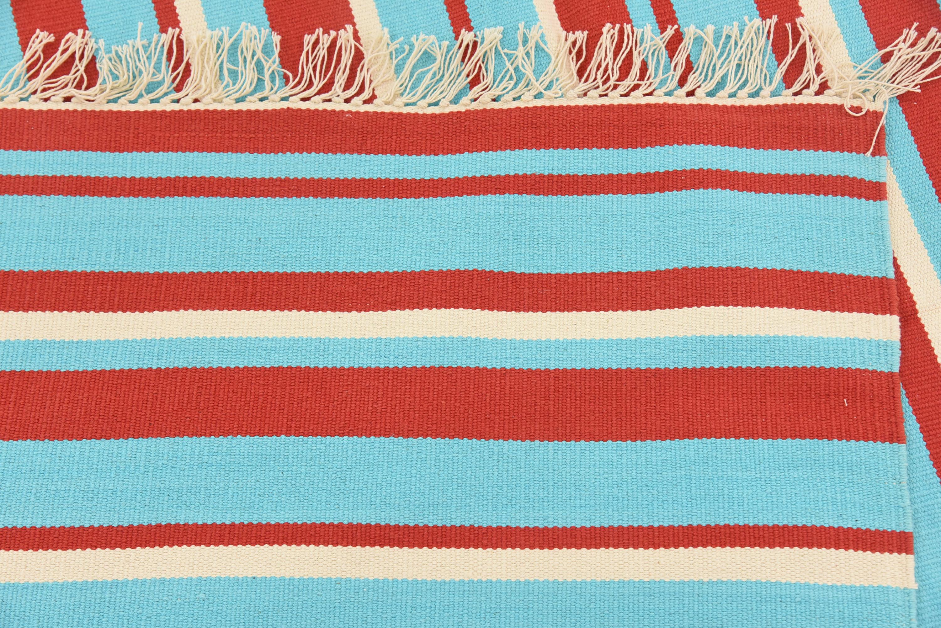 Blue 5' 7 x 7' 7 Kilim Dhurrie Rug eSaleRugs