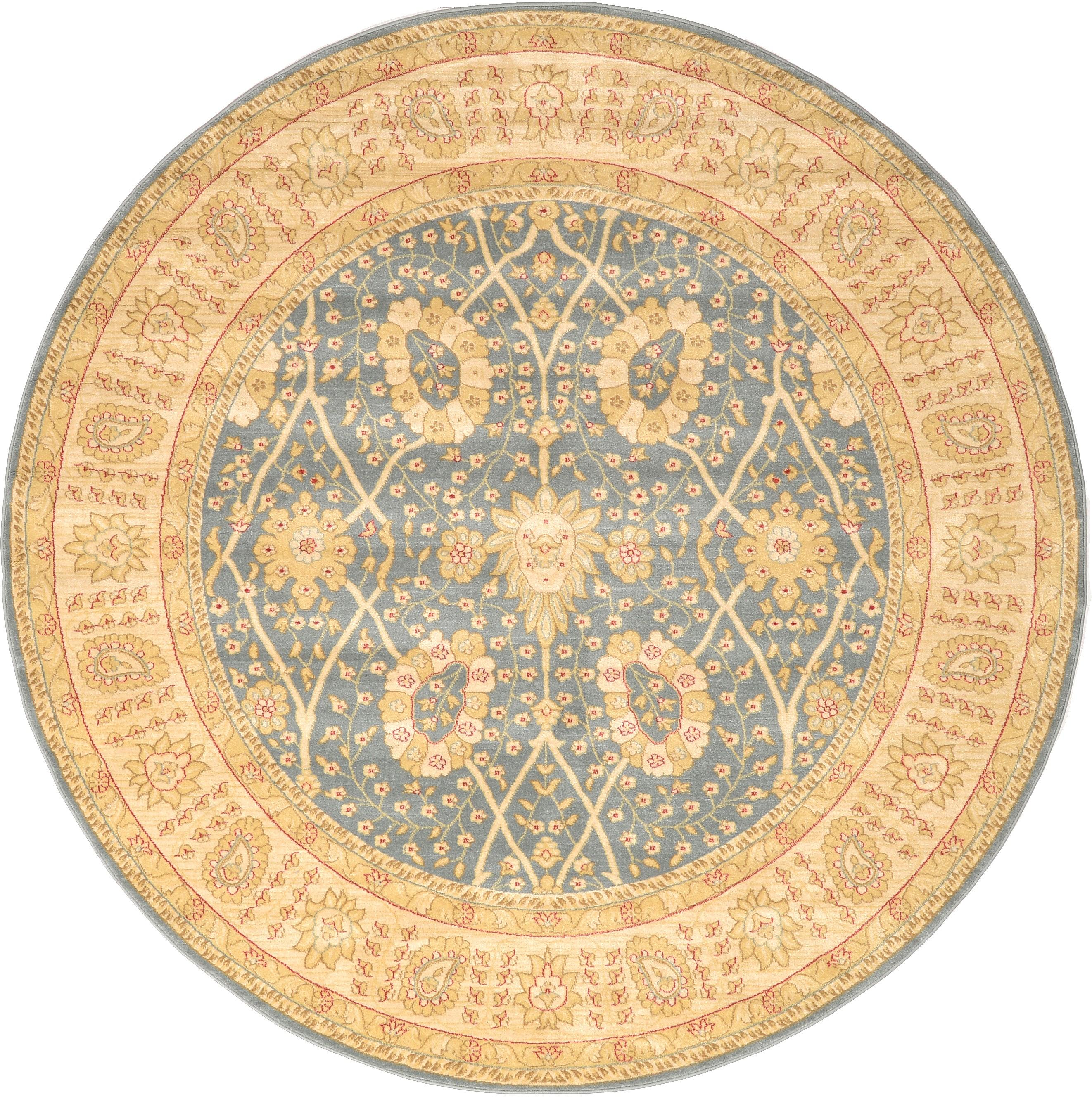 Light Blue 8' x 8' Kensington Round Rug eSaleRugs