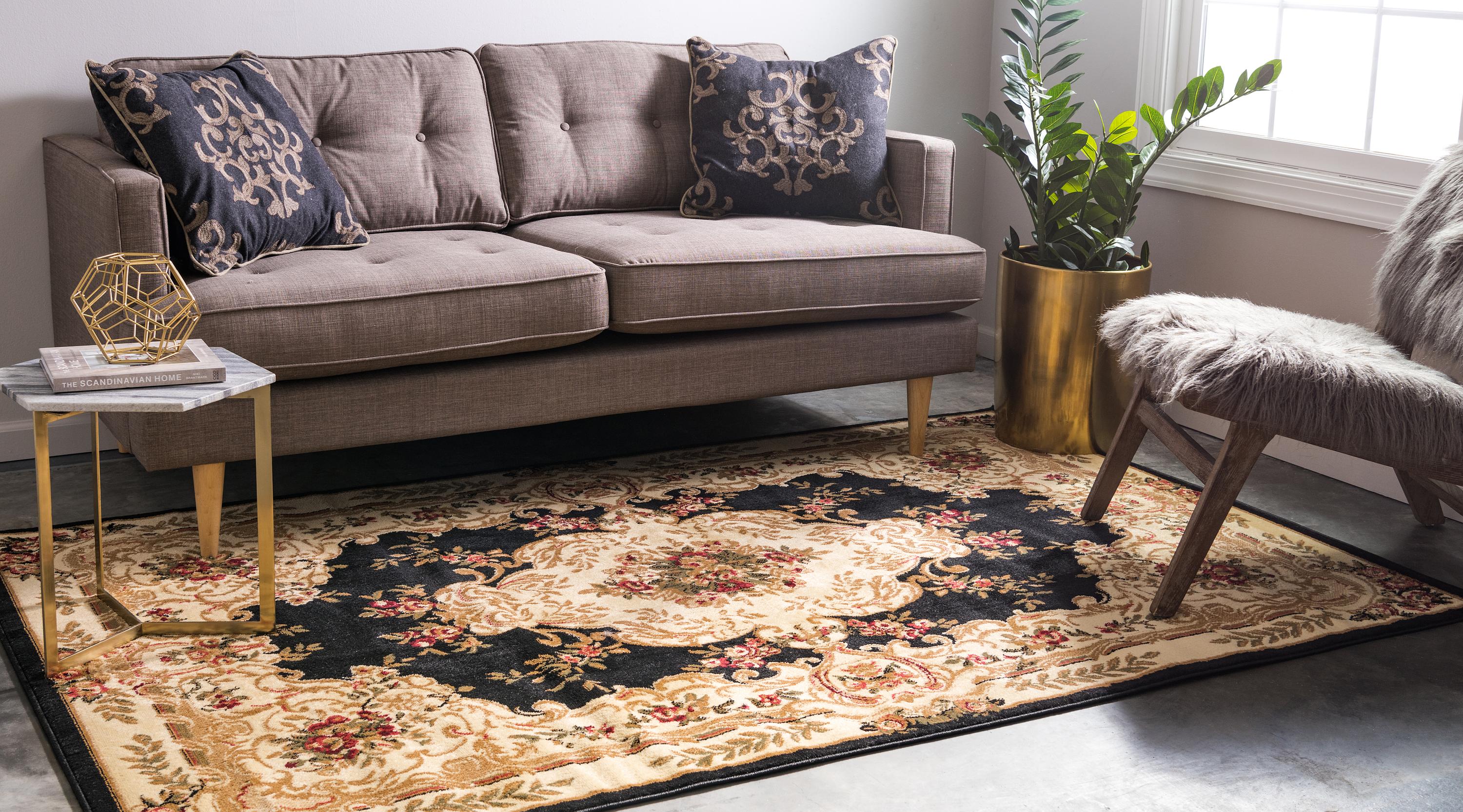 Black 5' x 8' Classic Aubusson Rug eSaleRugs