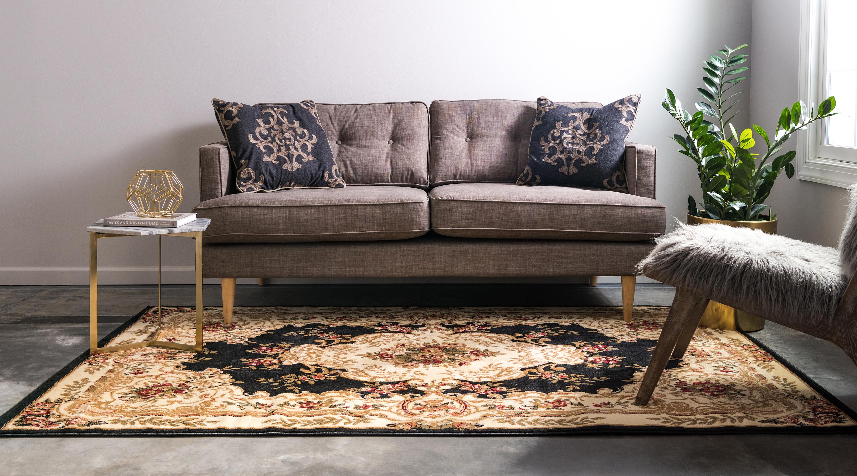 Black 5' x 8' Classic Aubusson Rug eSaleRugs