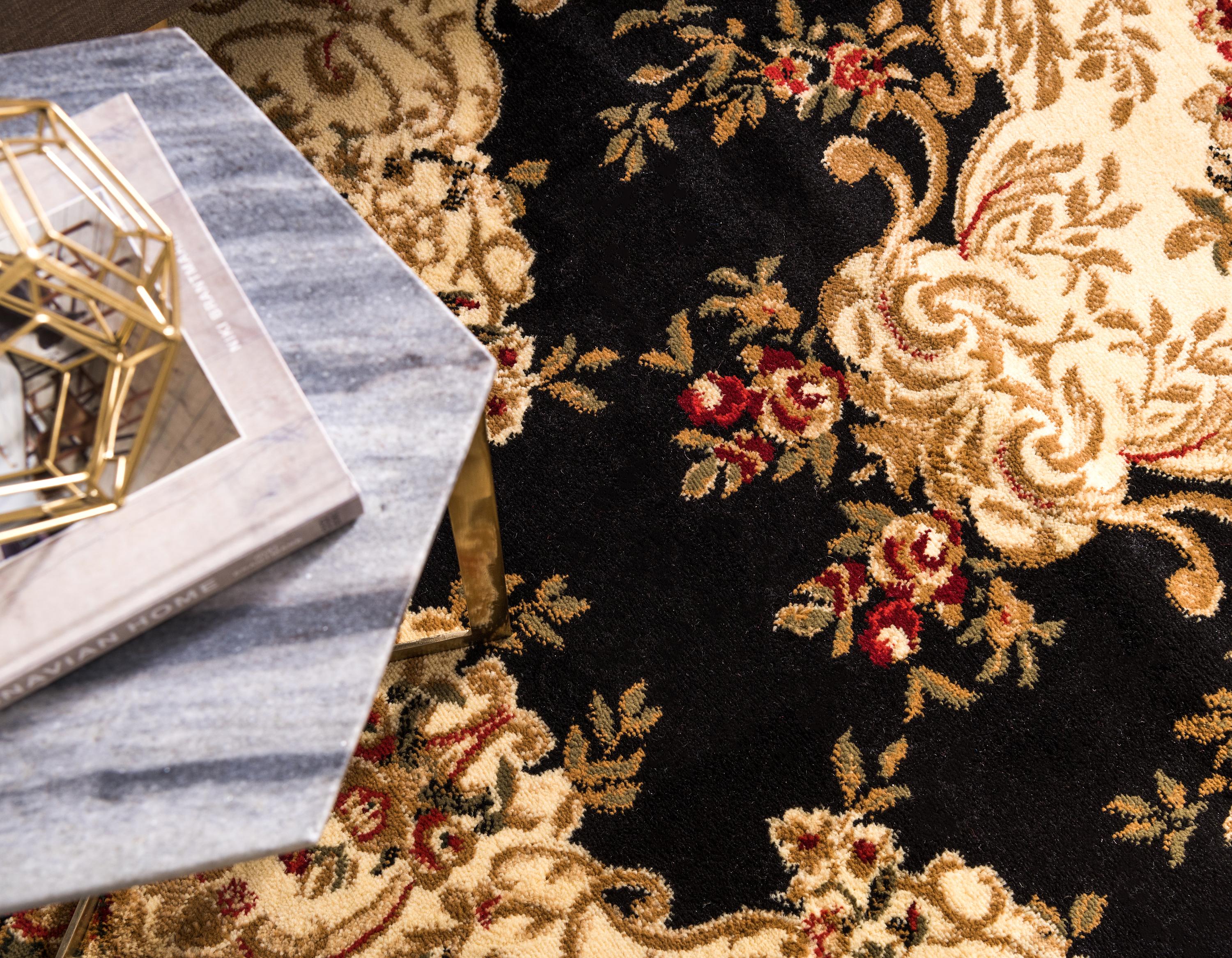 Black 5' x 8' Classic Aubusson Rug eSaleRugs