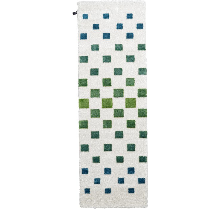 3' 3 x 9' 10 Abstract Shag Runner Rug