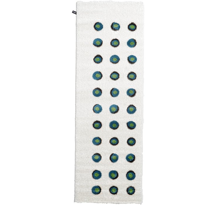3' 3 x 9' 10 Abstract Shag Runner Rug