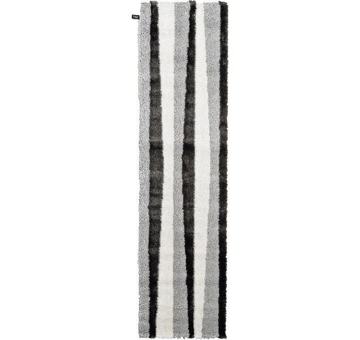 2' 7 x 9' 10 Abstract Shag Runner Rug