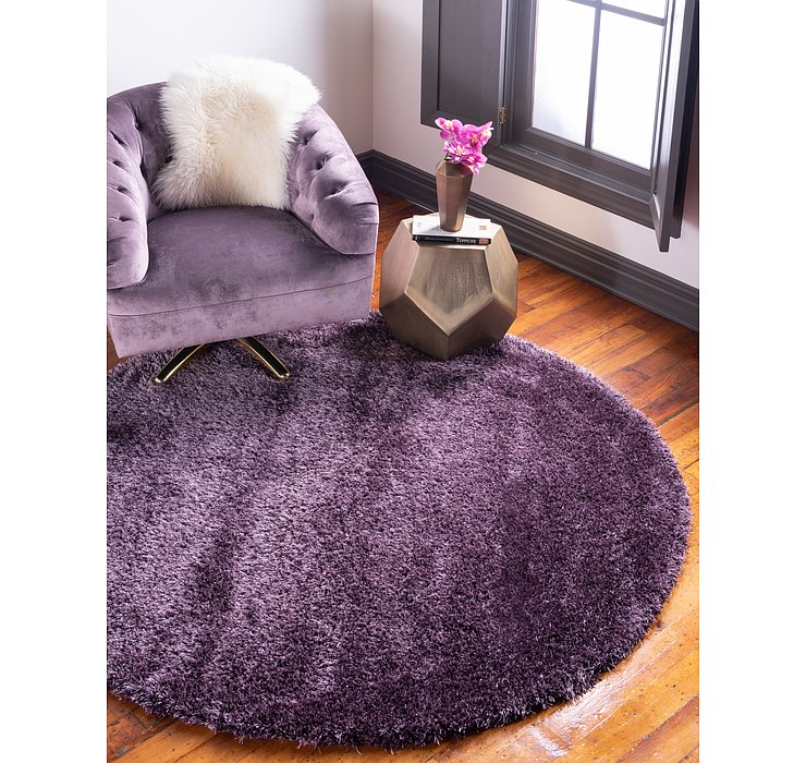 6' x 6' Luxury Solid Shag Round...