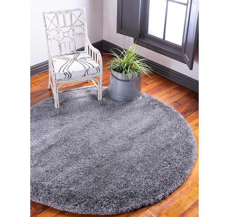 6' x 6' Luxury Solid Shag Round...
