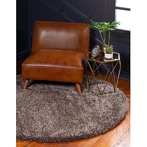 8' x 8' Luxe Solid Shag Round Rug