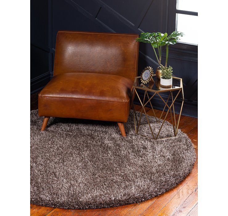 8' x 8' Luxe Solid Shag Round Rug