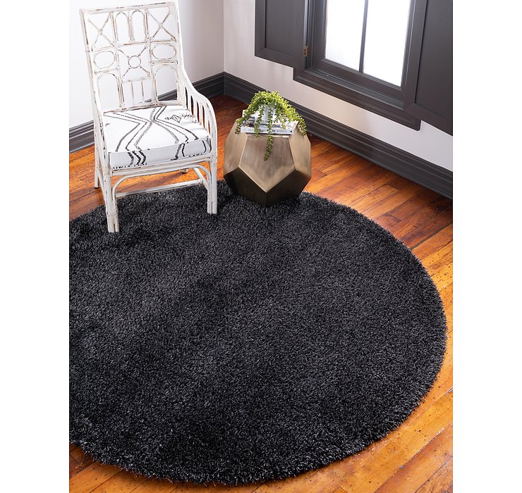 8' x 8' Luxe Solid Shag Round Rug