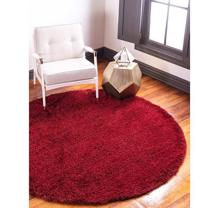 6' x 6' Luxe Solid Shag Round Rug