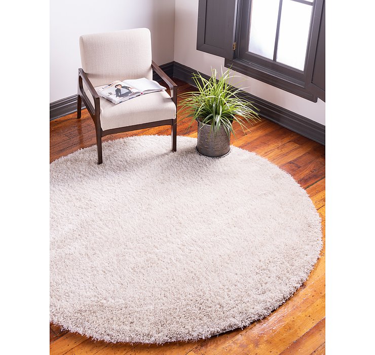8' x 8' Luxe Solid Shag Round Rug