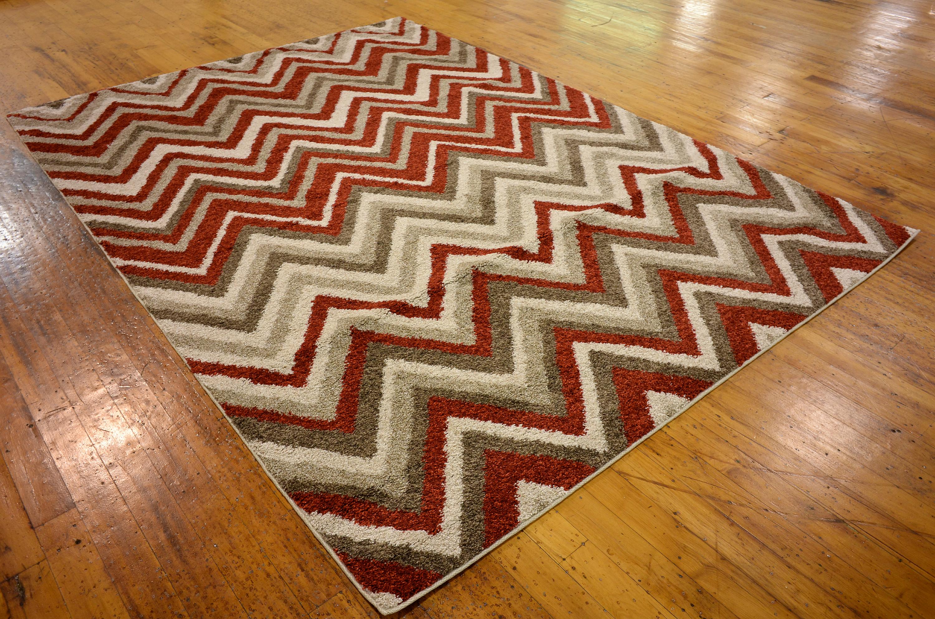Red 7' x 10' Chevron Rug eSaleRugs