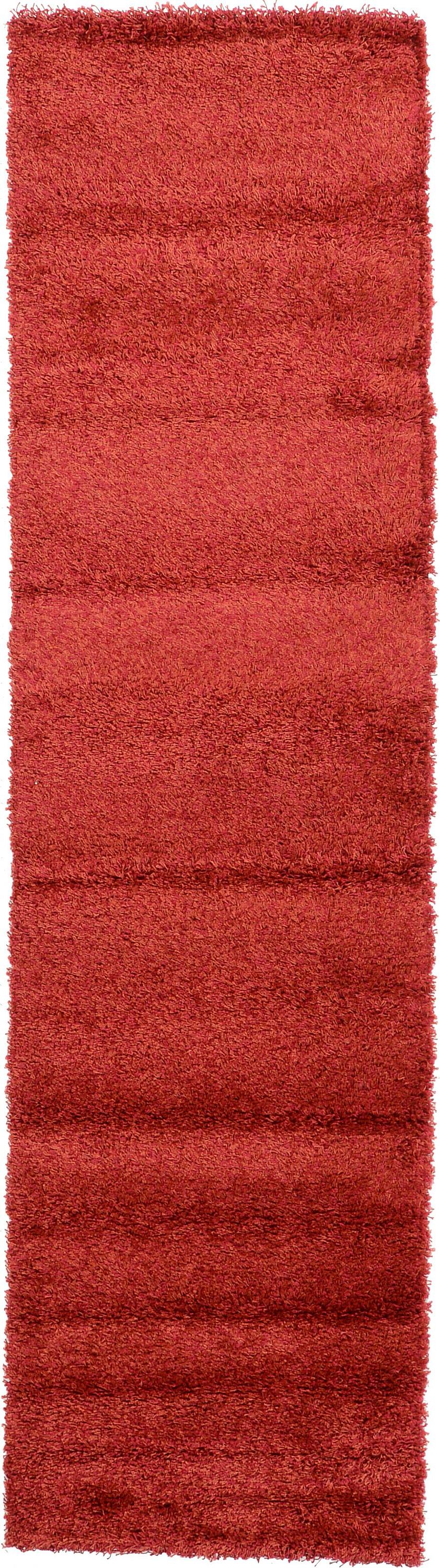Red 2' 7 x 9' 10 Solid Shag Runner Rug eSaleRugs