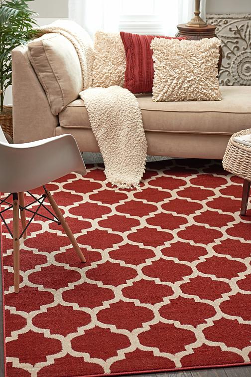 Red 215cm x 305cm Trellis Rug Area Rugs Rugs.ca