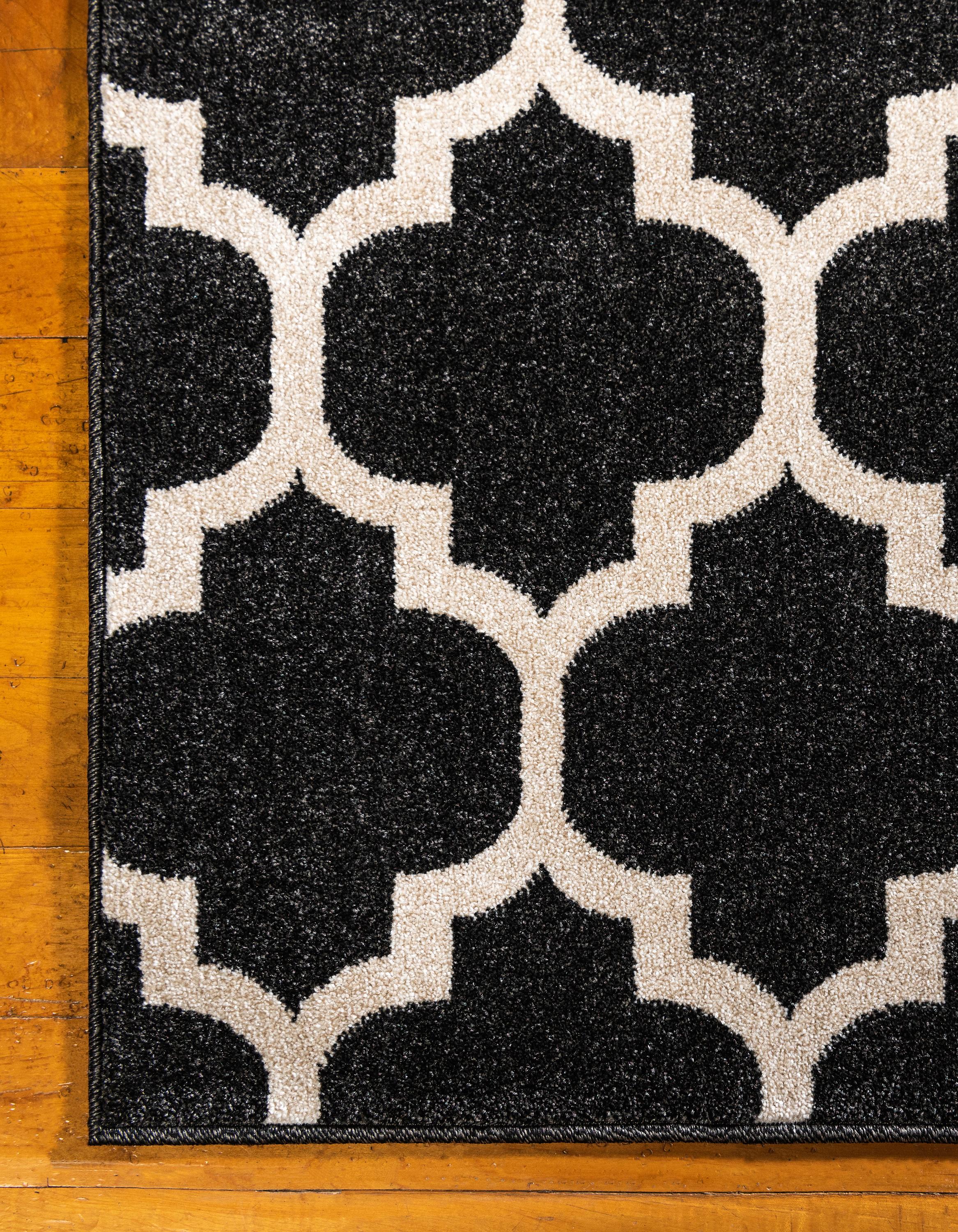 Black 8' x 11' Trellis Rug eSaleRugs
