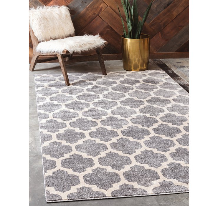  Dark Gray Lattice Rug