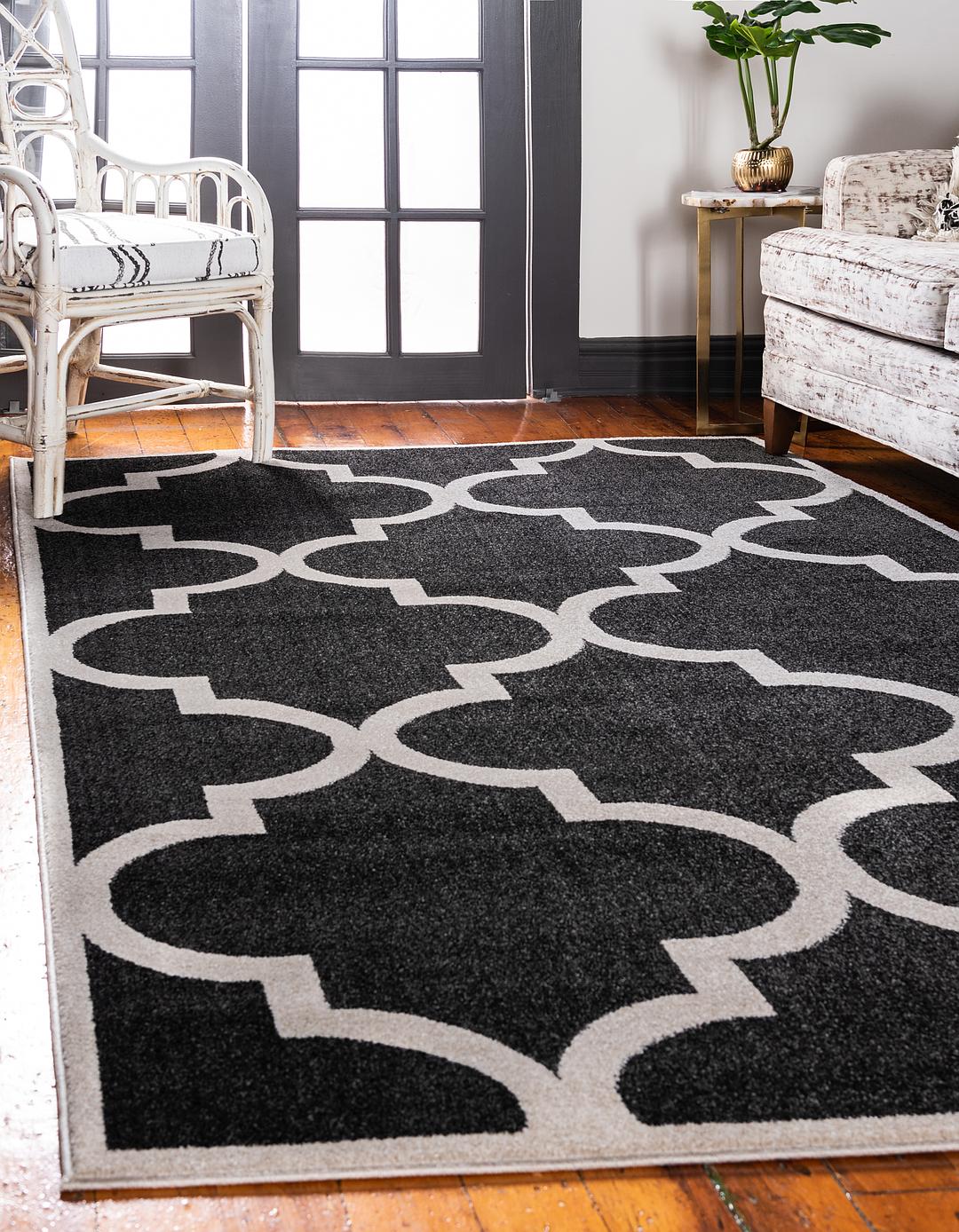 Black Unique Loom 9 X 12 Trellis Rug Area Rugs Com Main Unique Loom 9 X 12 Trellis Rug Photo