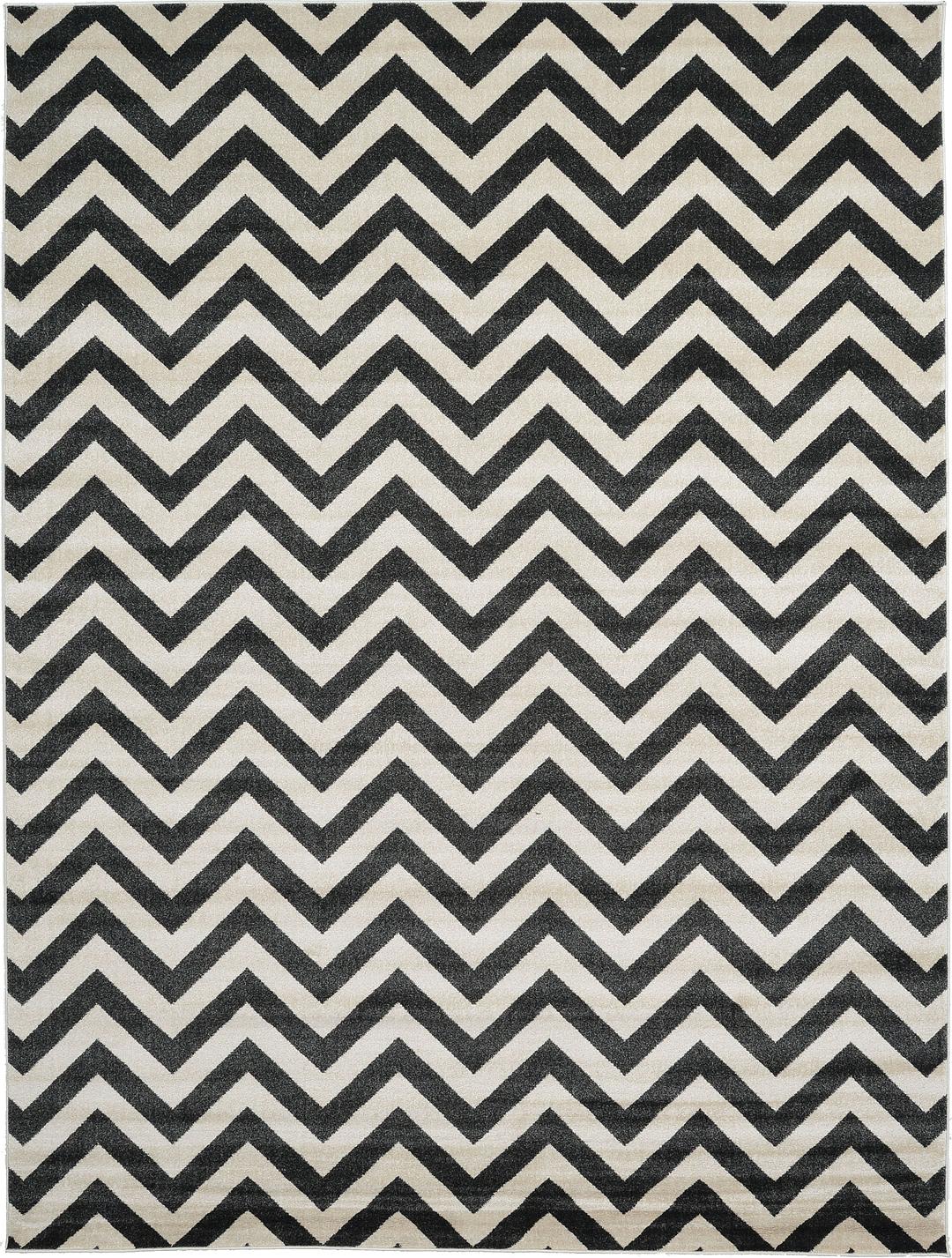Black 9' x 12' Chevron Rug Area Rugs iRugs UK