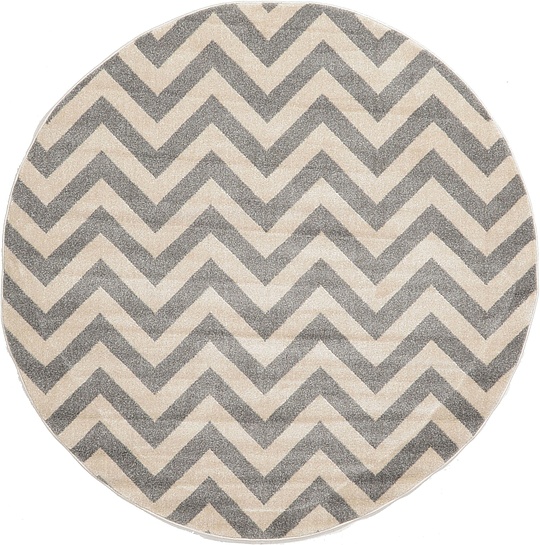 Gray 6' x 6' Chevron Round Rug Area Rugs Rugs.ca