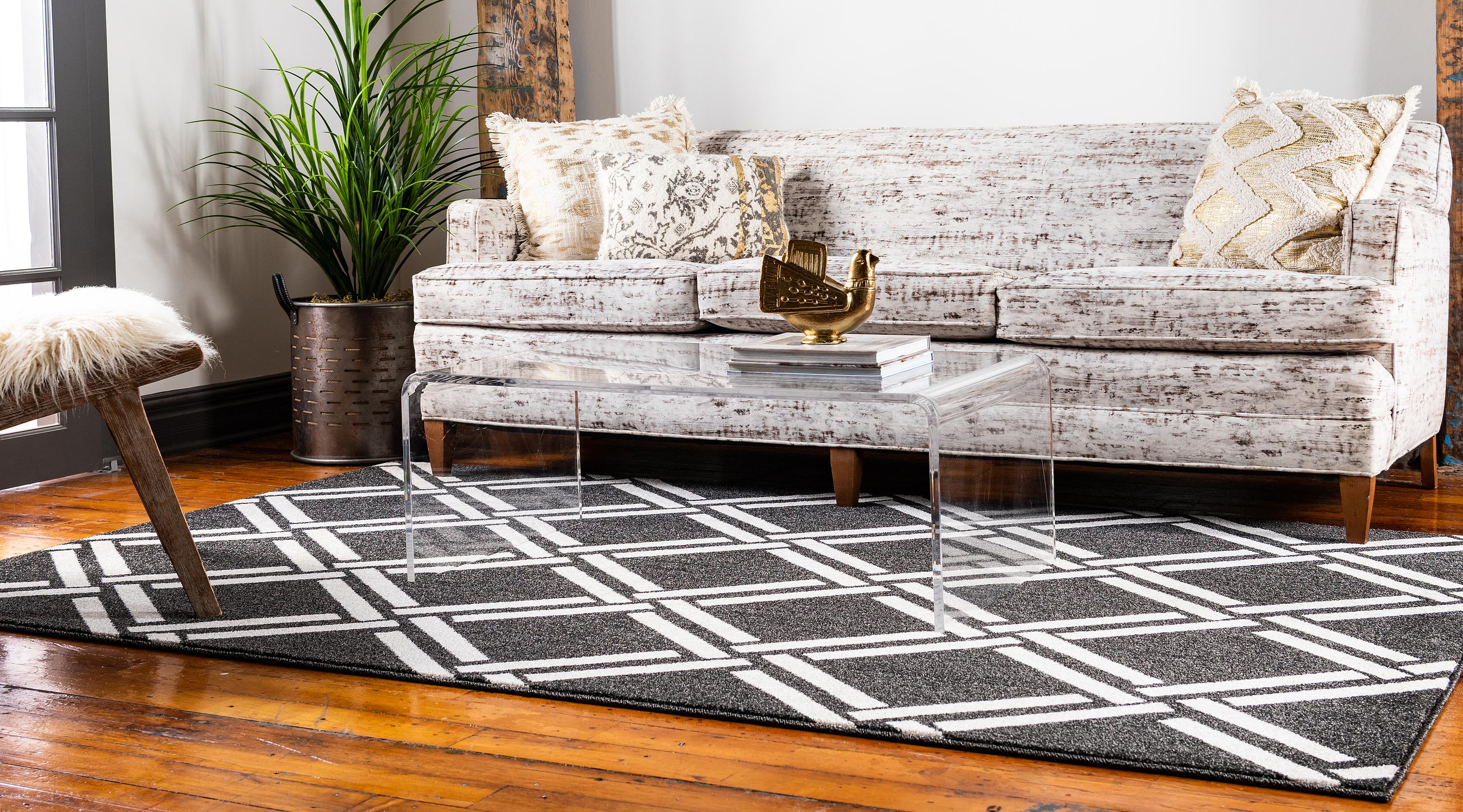 Black 9' x 12' Trellis Rug Area Rugs eSaleRugs