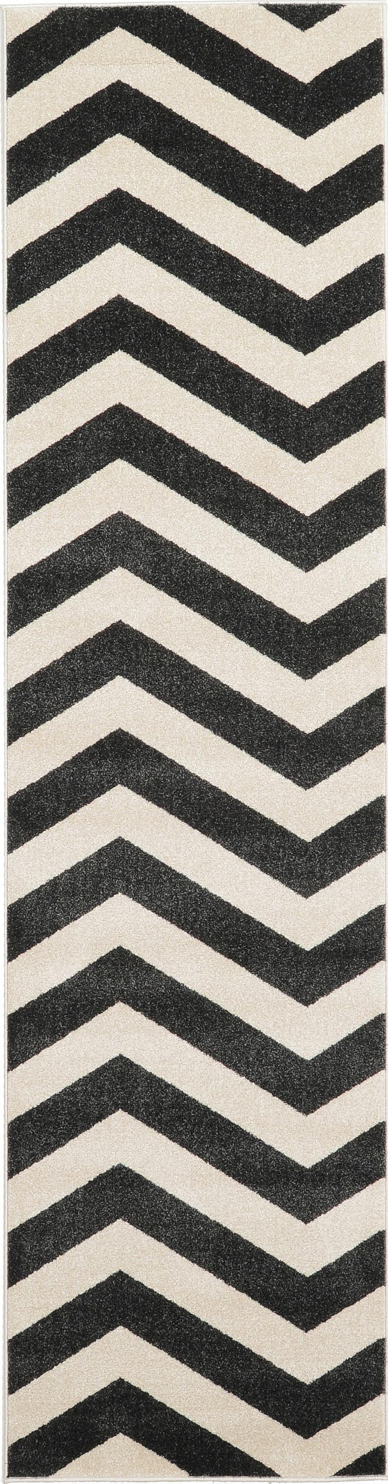 Black 2' 7 x 10' Chevron Runner Rug eSaleRugs