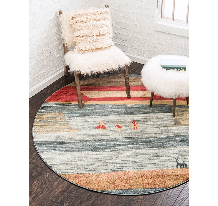 8' x 8' Kashkuli Gabbeh Round Rug