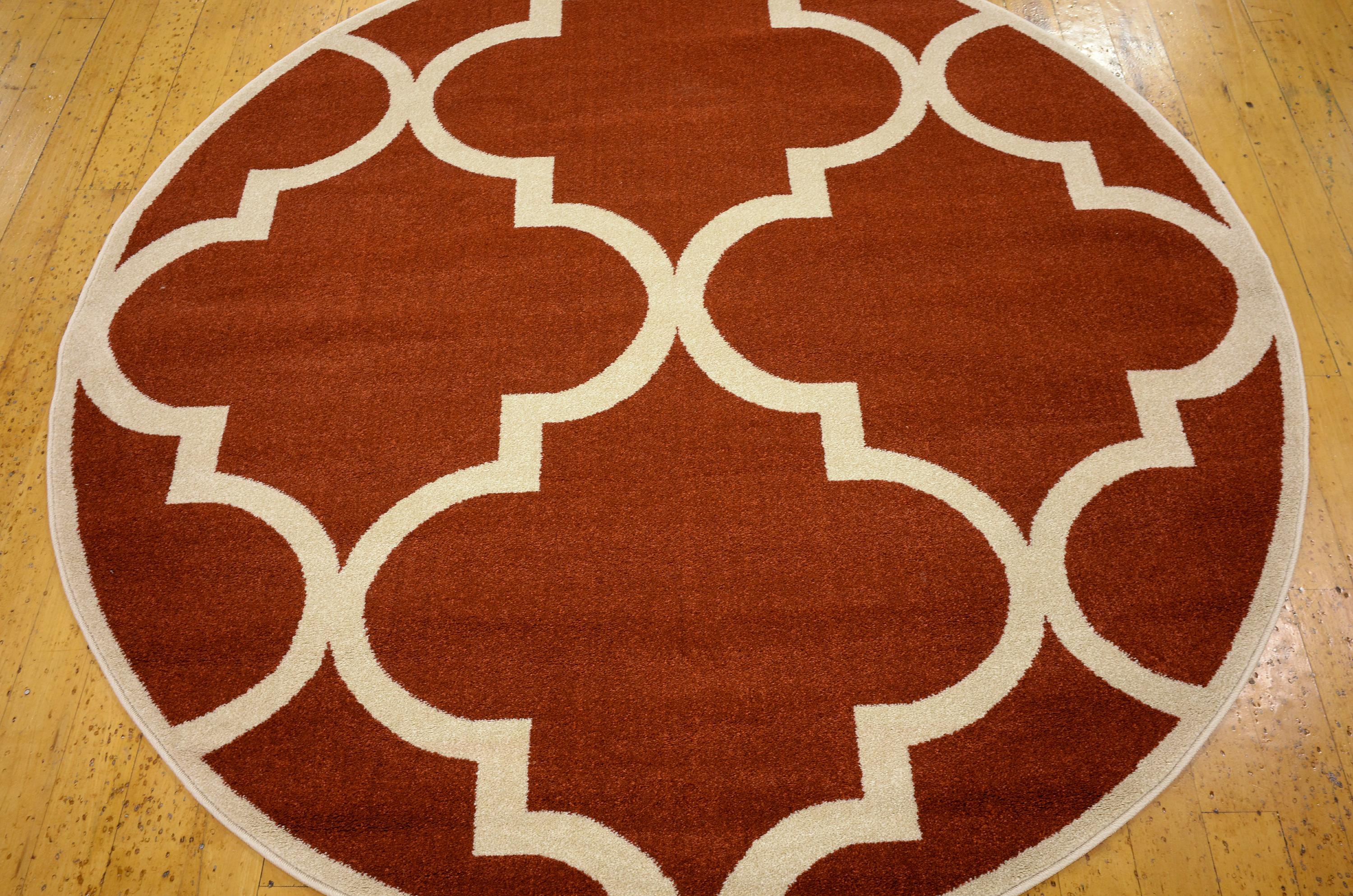 Rust Red 6' x 6' Trellis Round Rug eSaleRugs