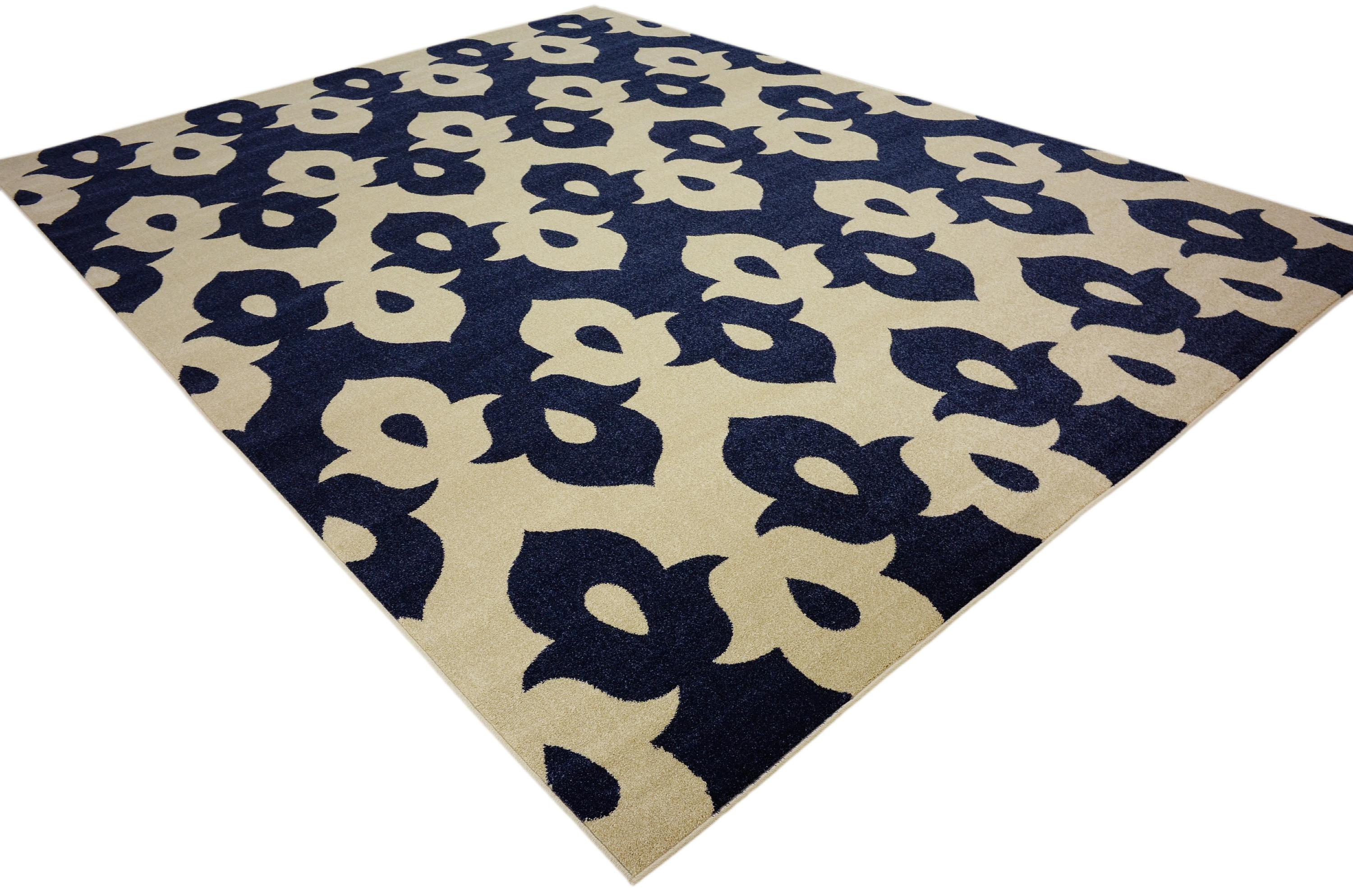 Navy Blue 9' x 12' Ikat Rug eSaleRugs