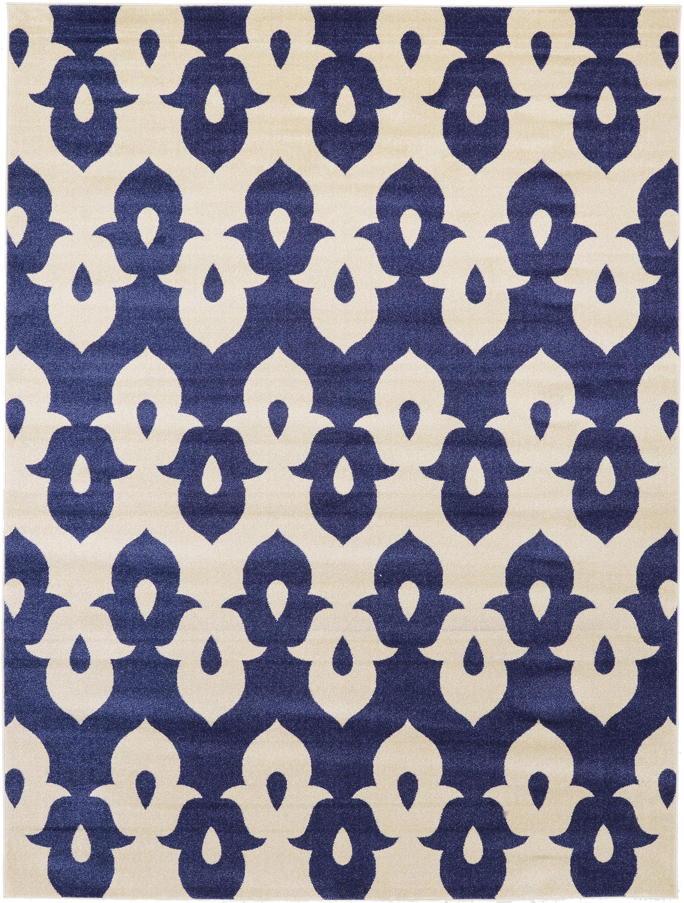 Navy Blue 9' x 12' Ikat Rug eSaleRugs