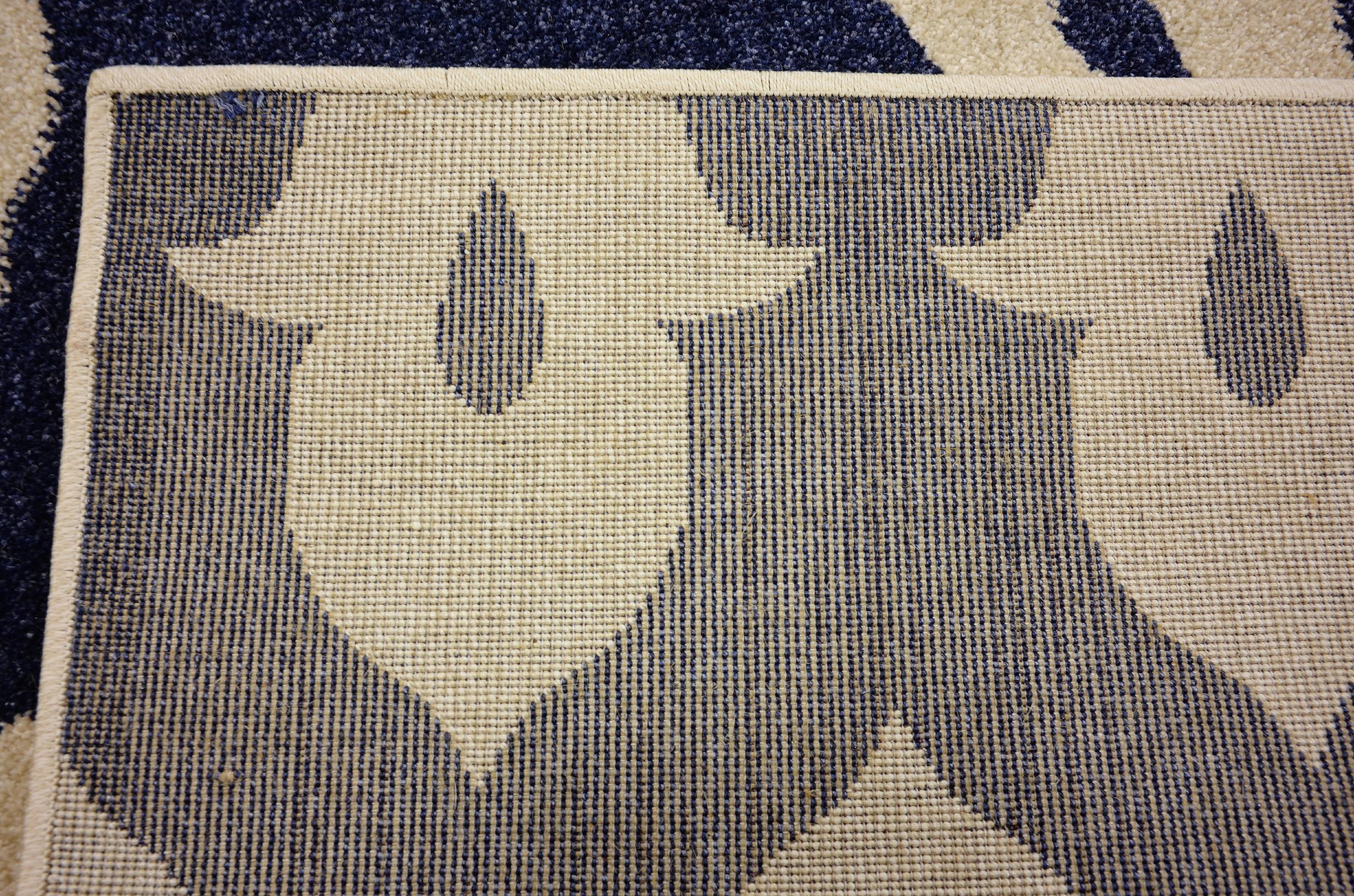 Navy Blue 3' 3 x 5' 3 Ikat Rug iRugs UK