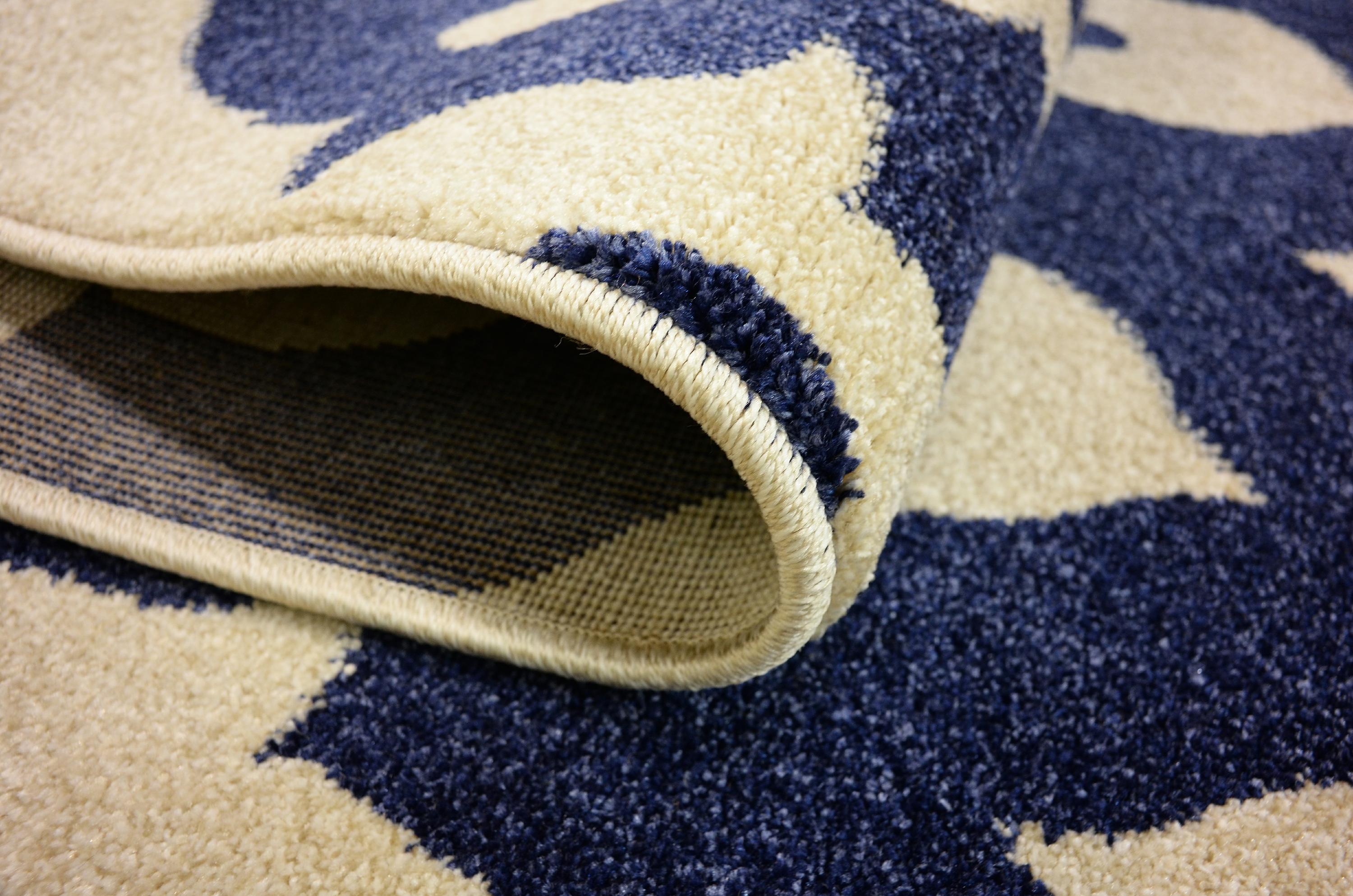 Navy Blue 3' 3 x 5' 3 Ikat Rug iRugs UK