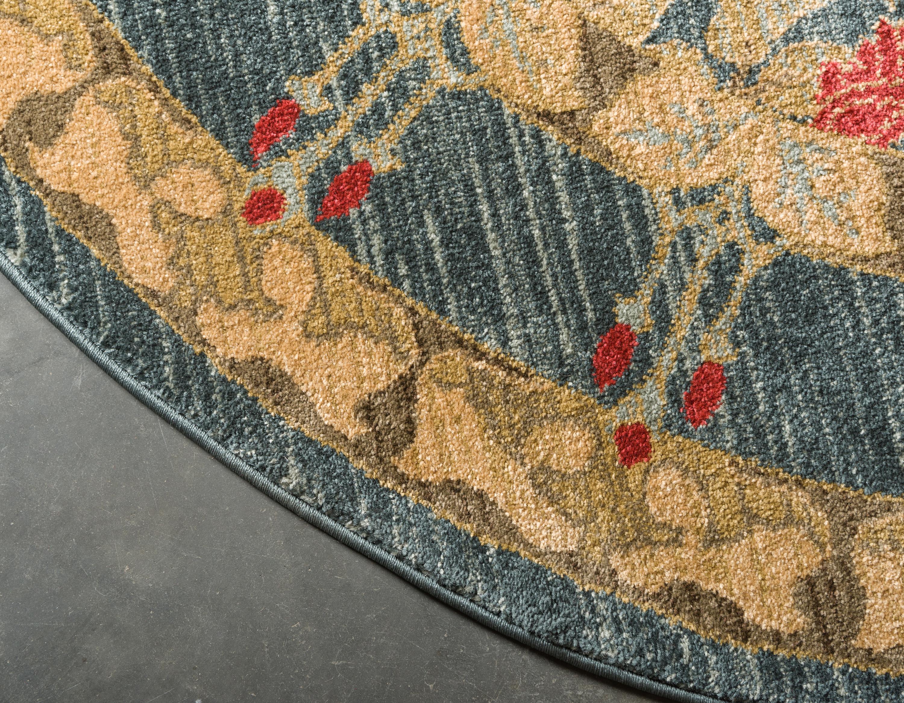 Navy Blue 8' x 8' Kensington Round Rug iRugs UK