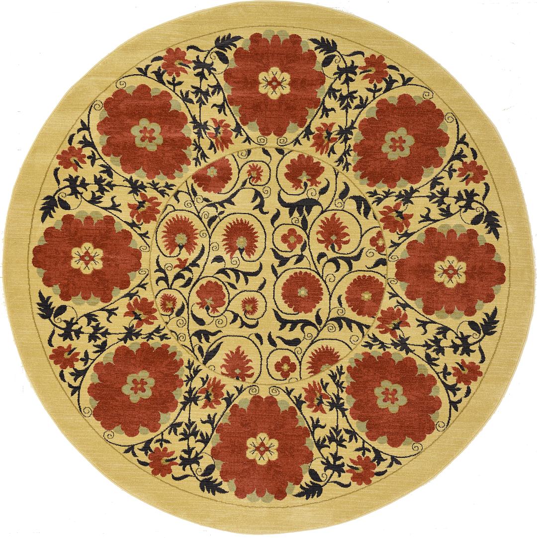 Cream 8' x 8' Kensington Round Rug Area Rugs eSaleRugs