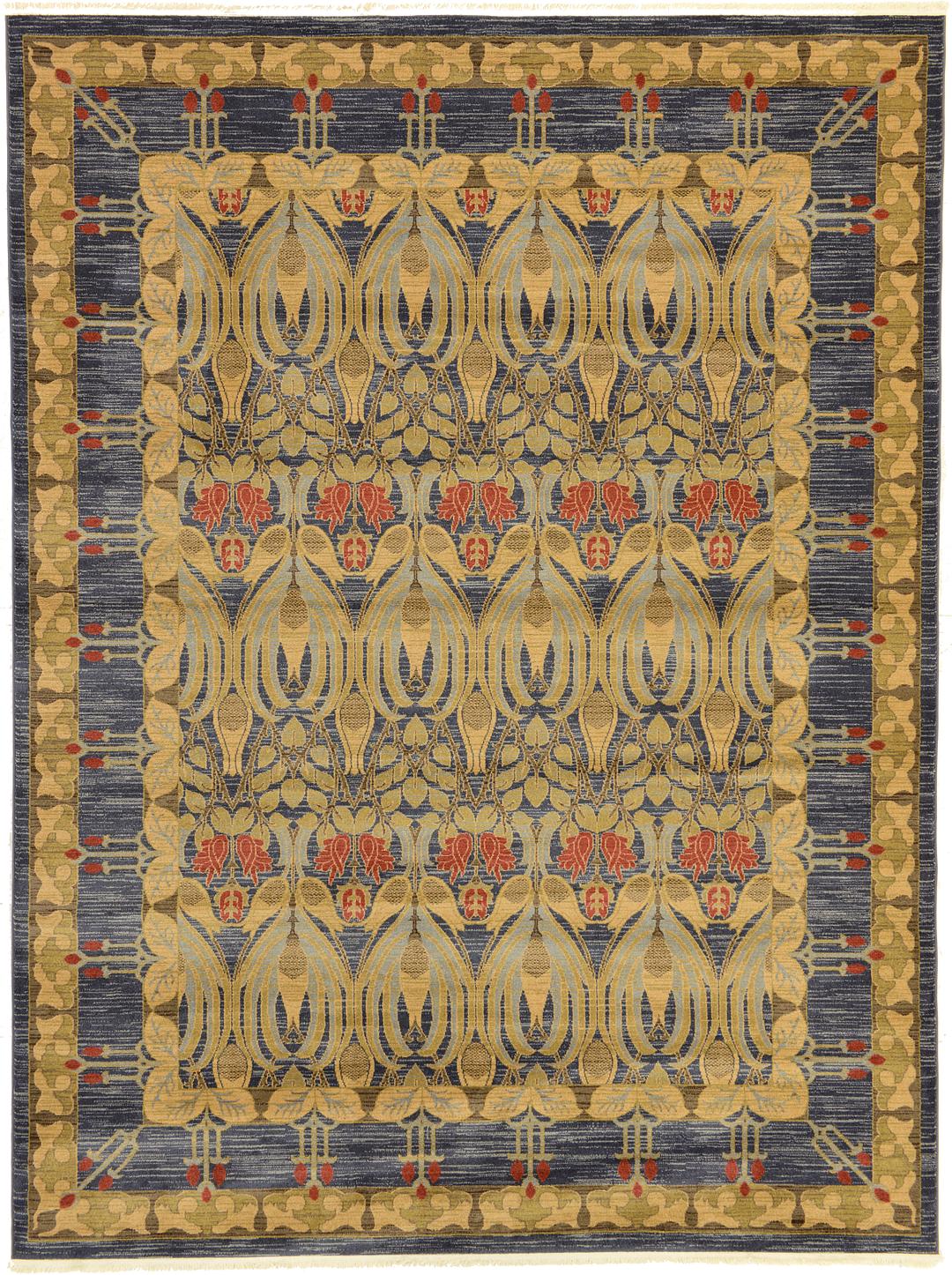 Navy Blue 9' x 12' Kensington Rug iRugs UK