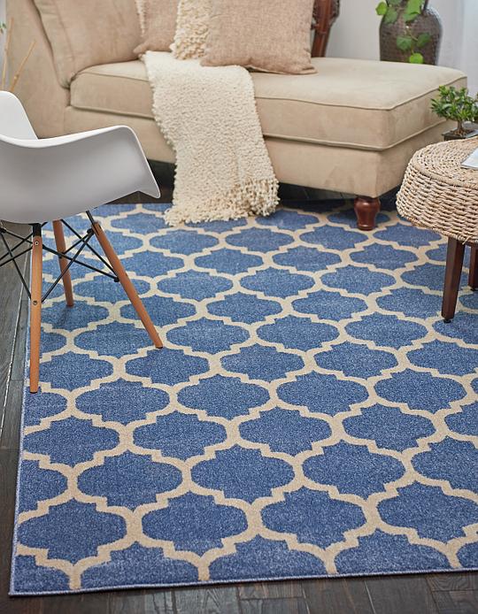 Light Blue 5' x 8' Trellis Rug Area Rugs eSaleRugs