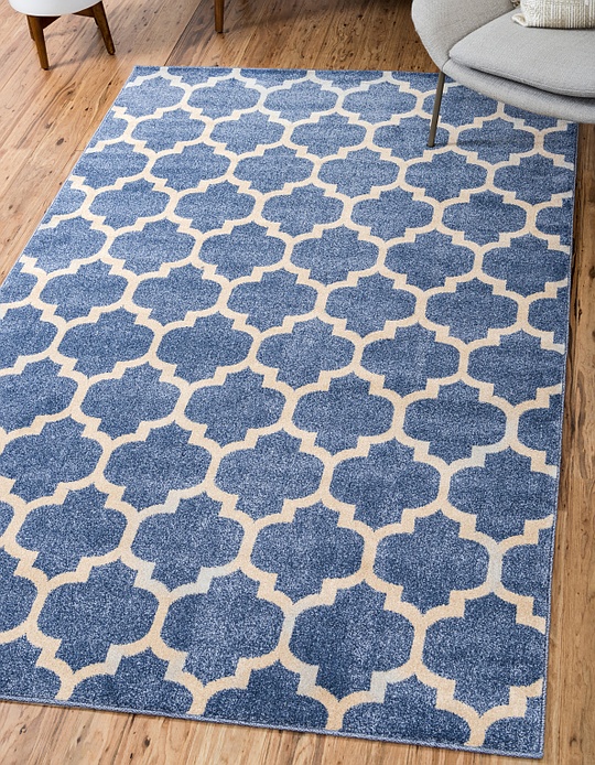 Light Blue 7' x 10' Trellis Rug Area Rugs eSaleRugs