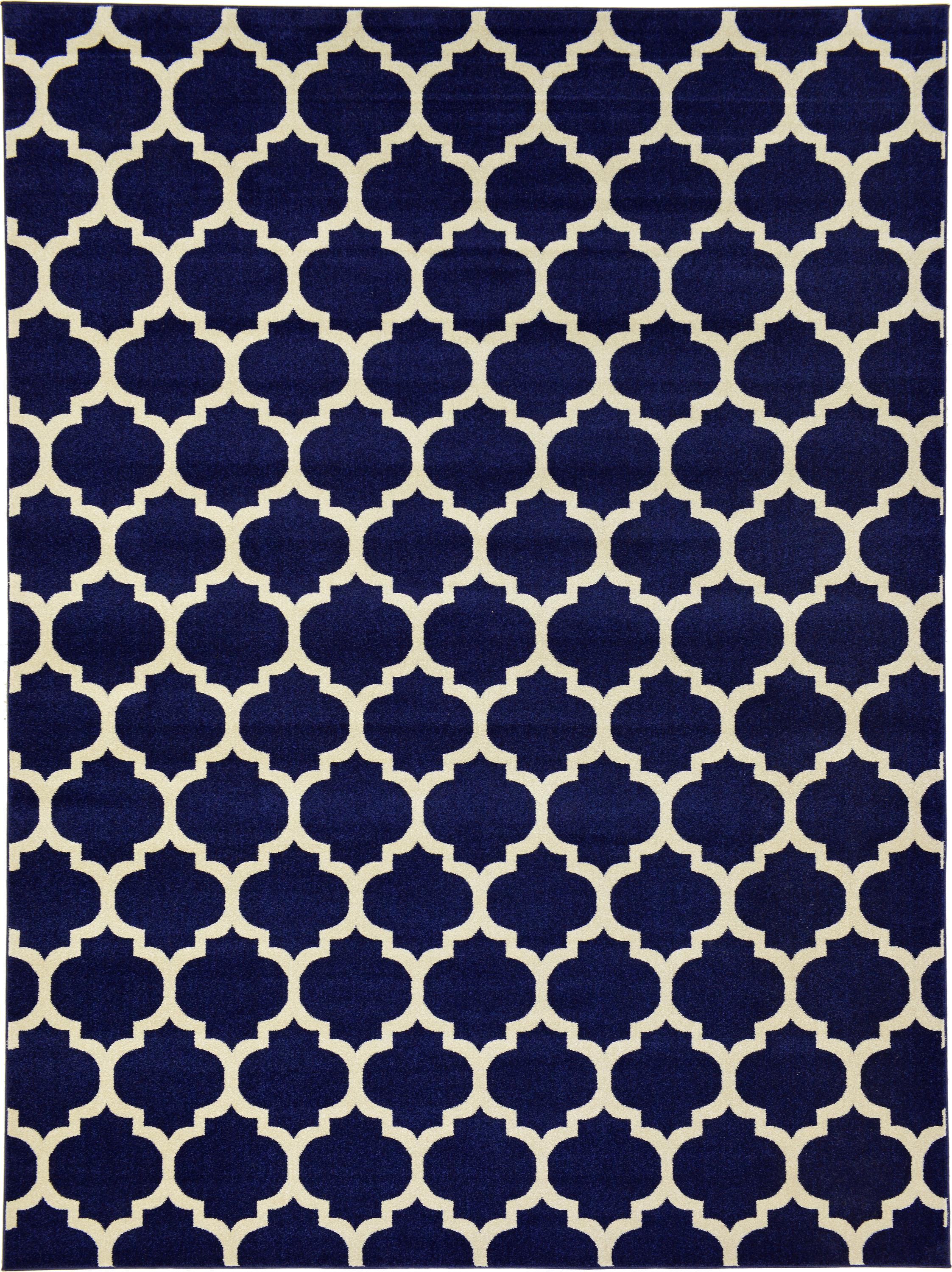 Navy Blue 9' x 12' Trellis Rug eSaleRugs