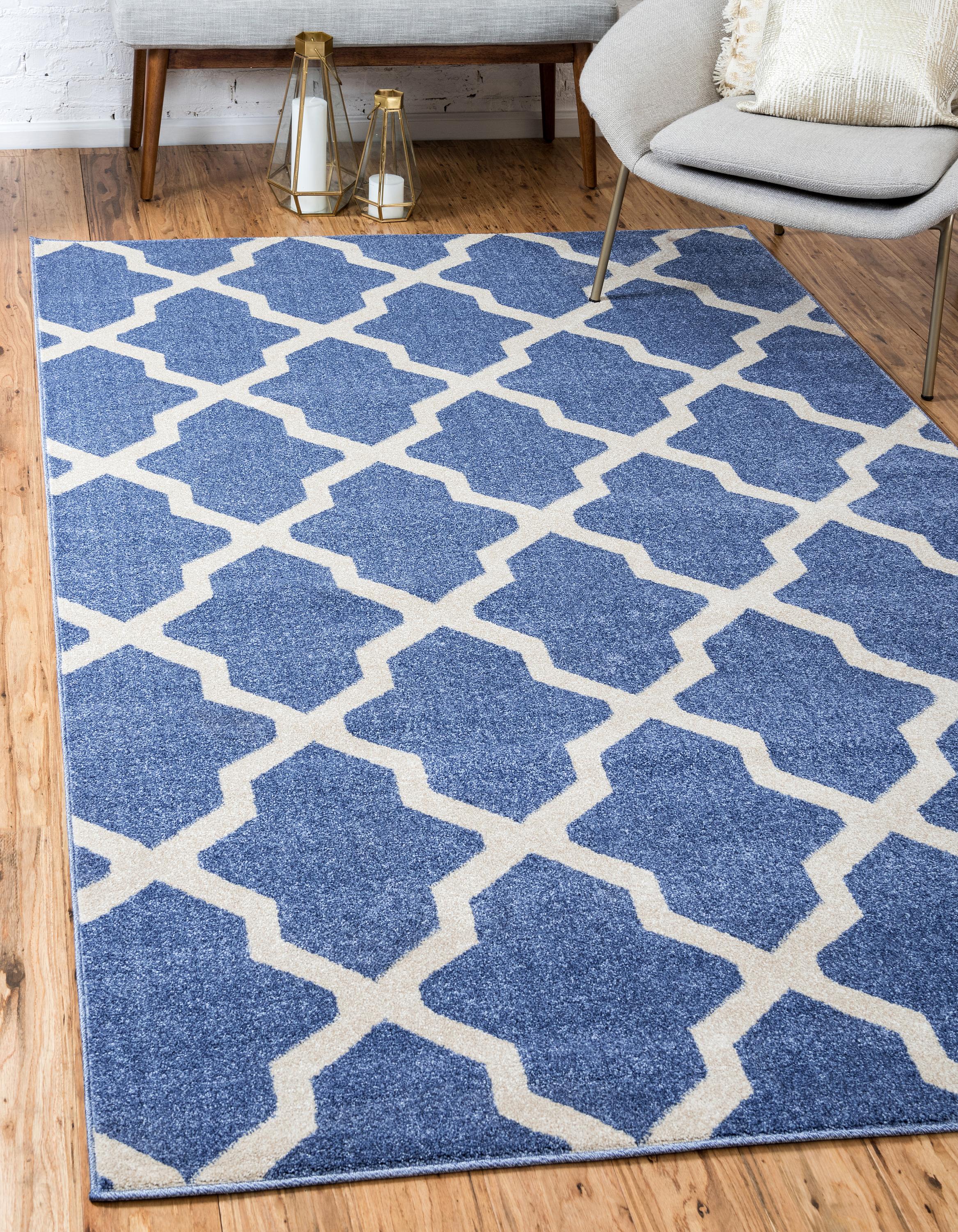 Blue 7' x 10' Trellis Rug eSaleRugs