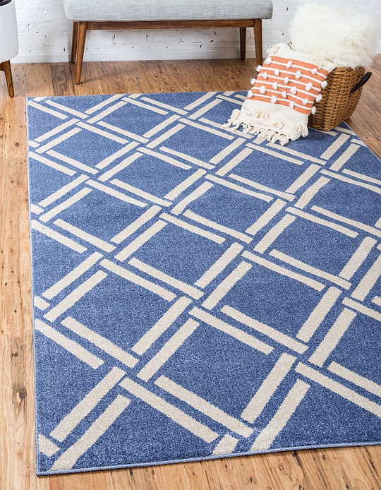 Blue 5' x 8' Trellis Rug Area Rugs eSaleRugs