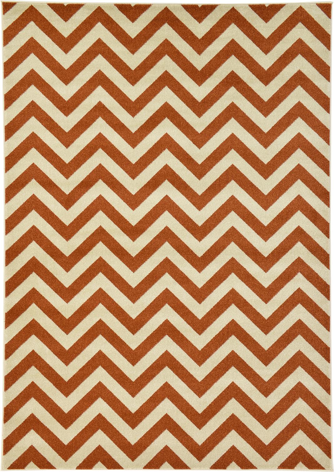 Rust Red 7' x 10' Chevron Rug Area Rugs eSaleRugs