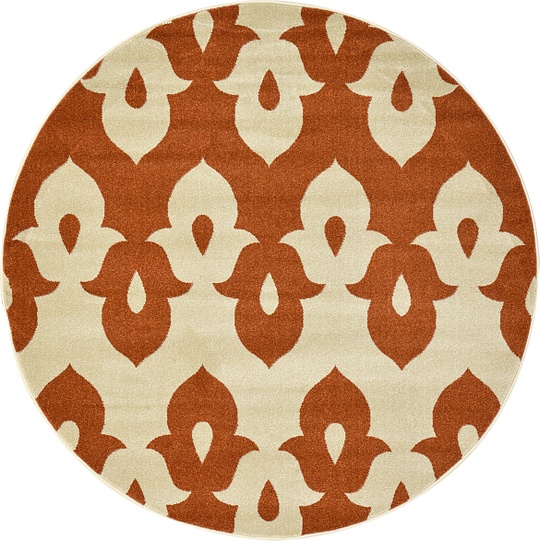 Rust Red 6' x 6' Ikat Round Rug Area Rugs Rugs.ca