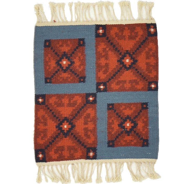 1' 3 x 1' 5 Kilim Dhurrie Square Rug