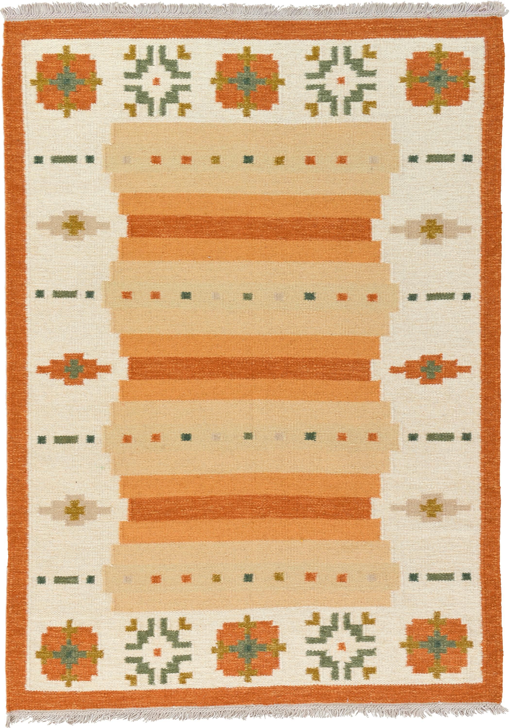Orange 5' 7 x 7' 10 Kilim Dhurrie Rug eSaleRugs