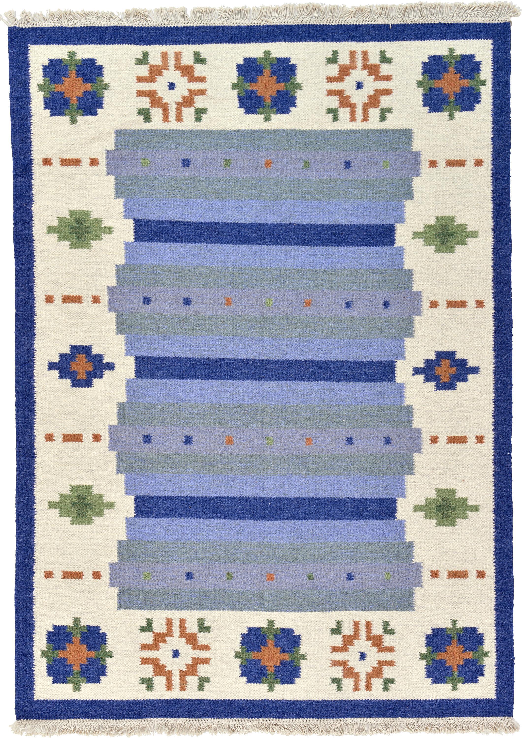 Blue 5' 7 x 7' 10 Kilim Dhurrie Rug eSaleRugs